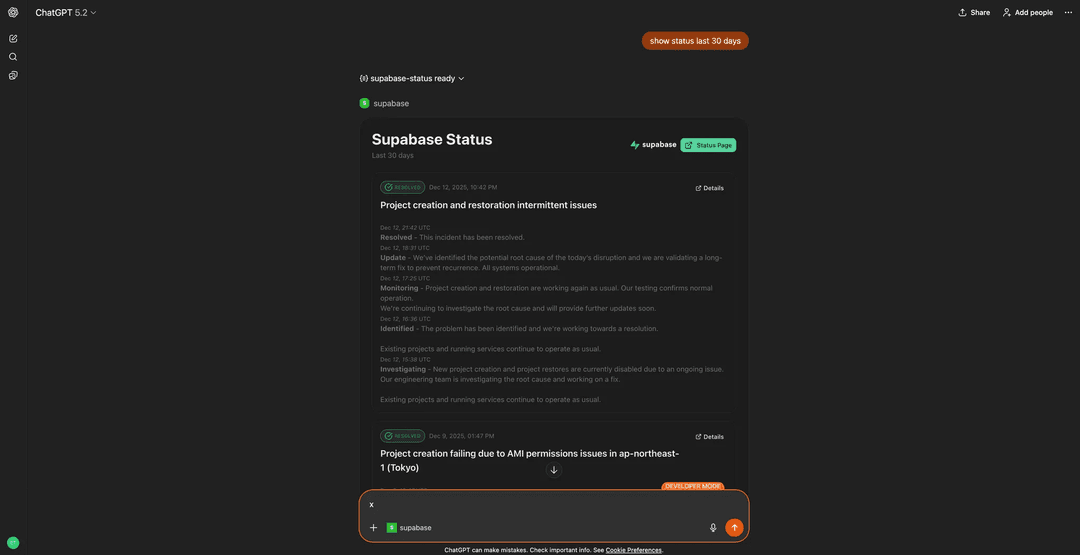 Building ChatGPT Apps with Supabase Edge Functions and mcp-use
