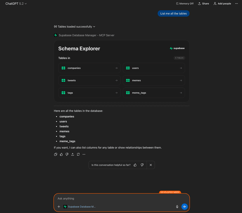 Building ChatGPT Apps with Supabase Edge Functions and mcp-use