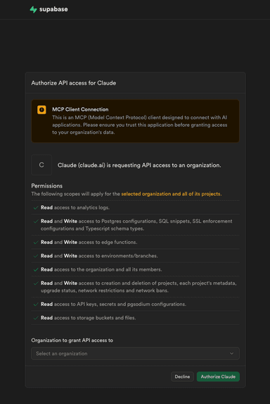 Supabase is now an official Claude connector