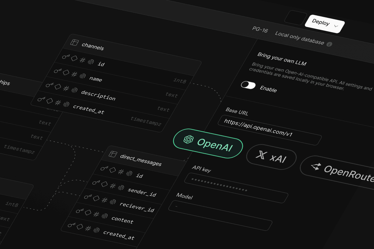 database.build v2: Bring-your-own-LLM thumbnail