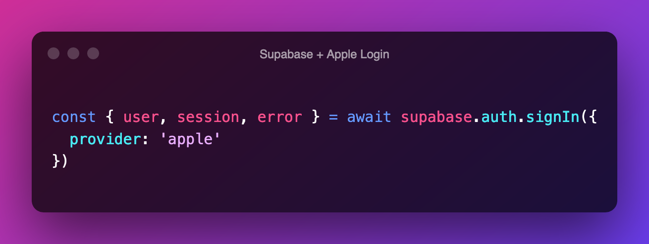 Apple OAuth is now available in Supabase