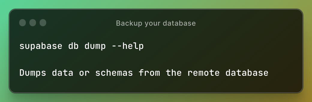 How to back up your database with Supabase CLI
