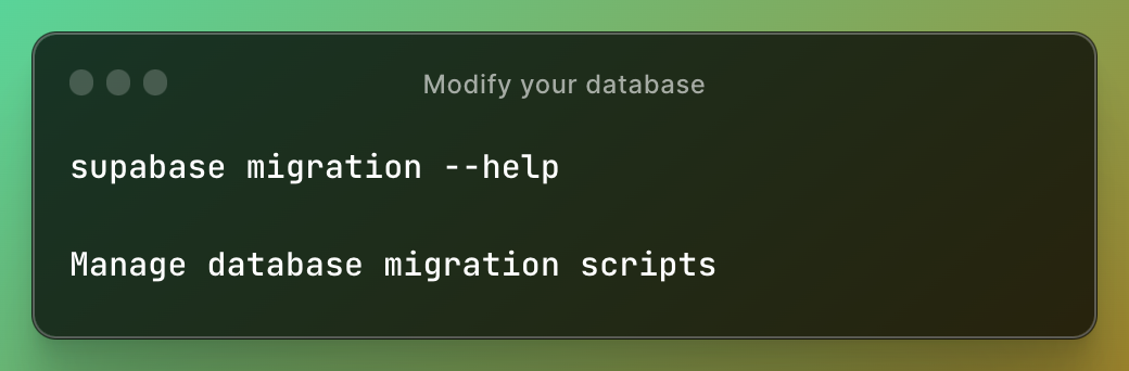 modify your database
