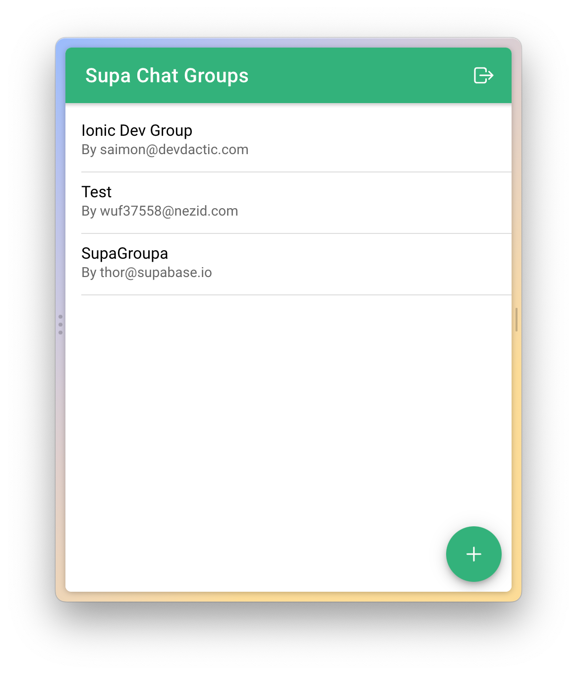 App Groups Page