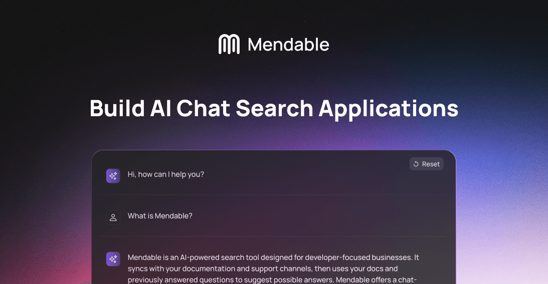 Mendable - build AI chat search applications