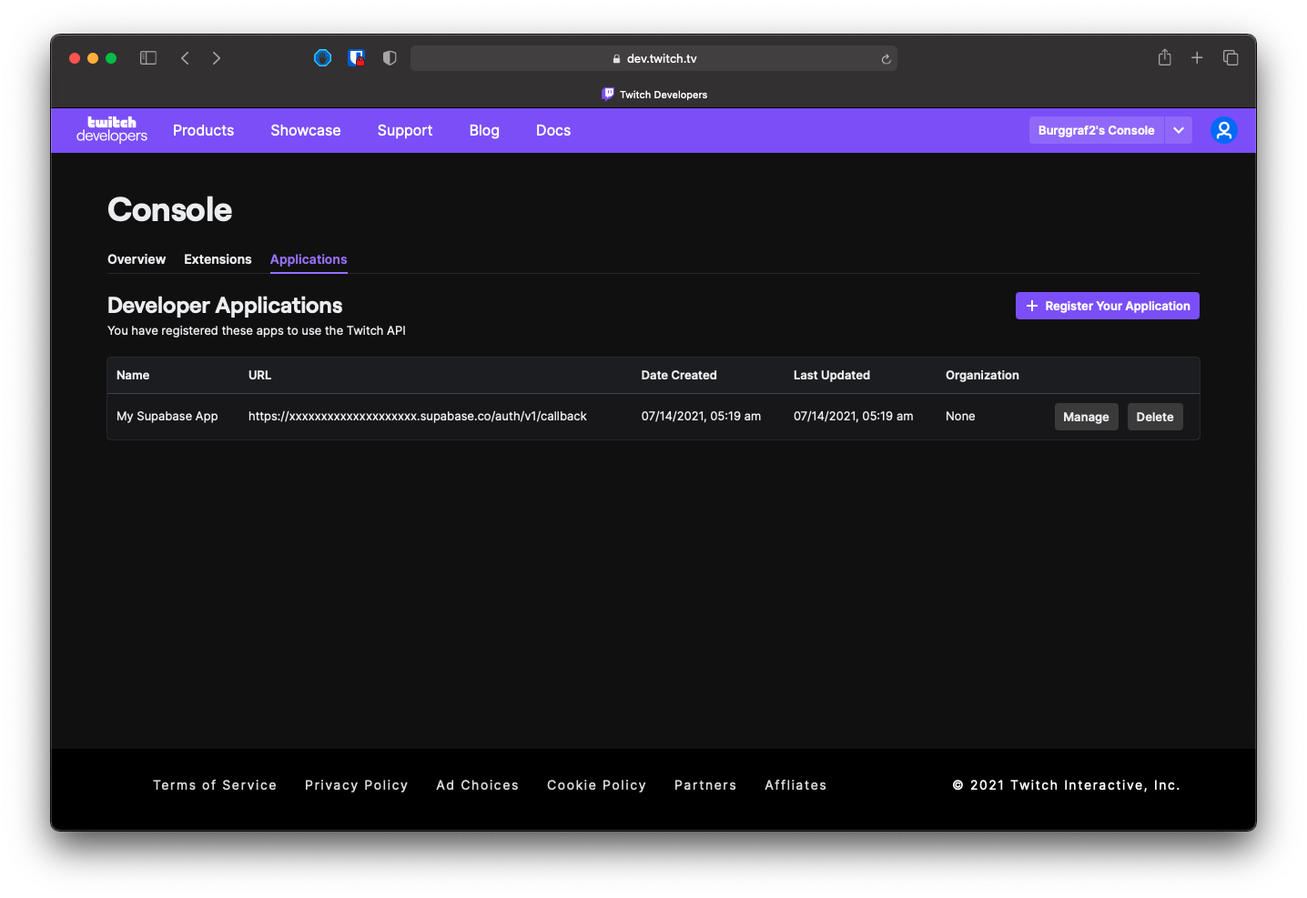 Twitch Applications List