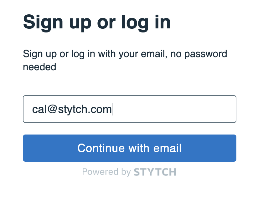 Email login step one