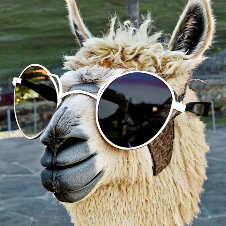 Llama wearing sunglasses example