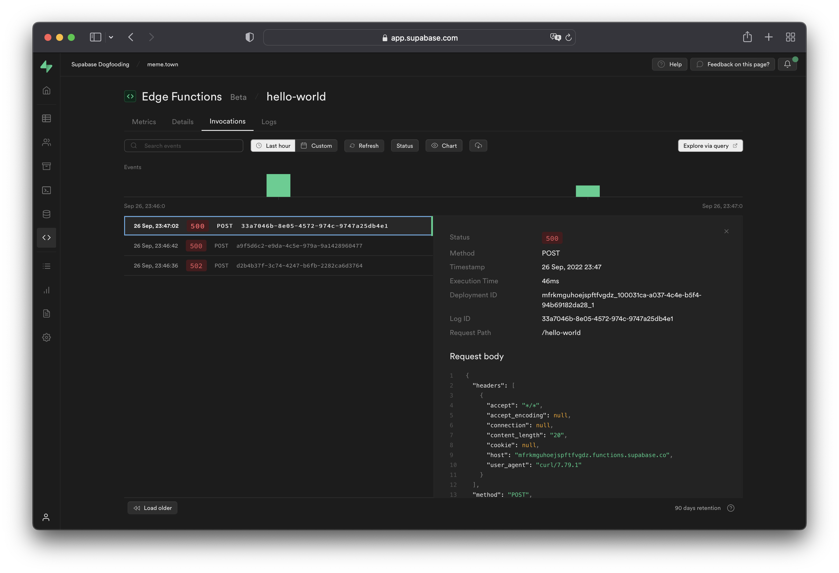 Function Edge Logs