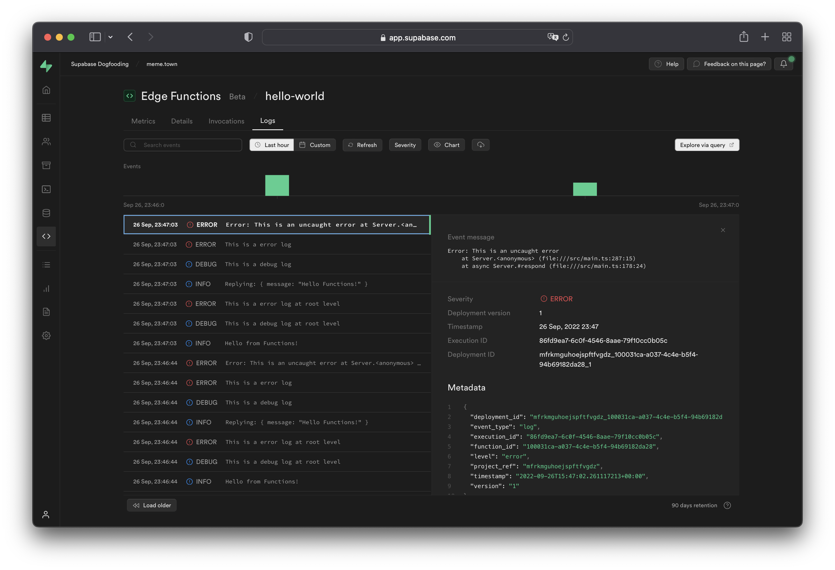 Function Logs