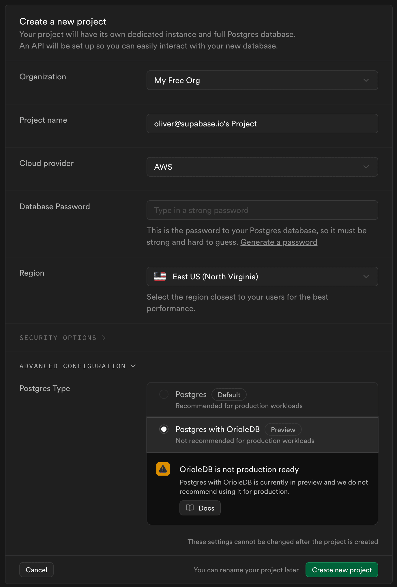 orioledb-project-create