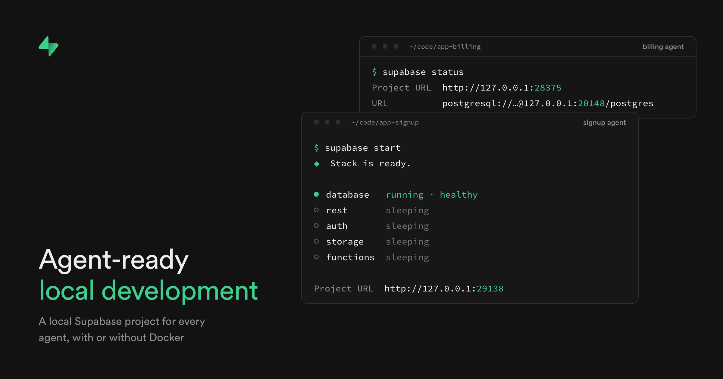 Supabase adds separate local projects for coding agents and a native runtime
