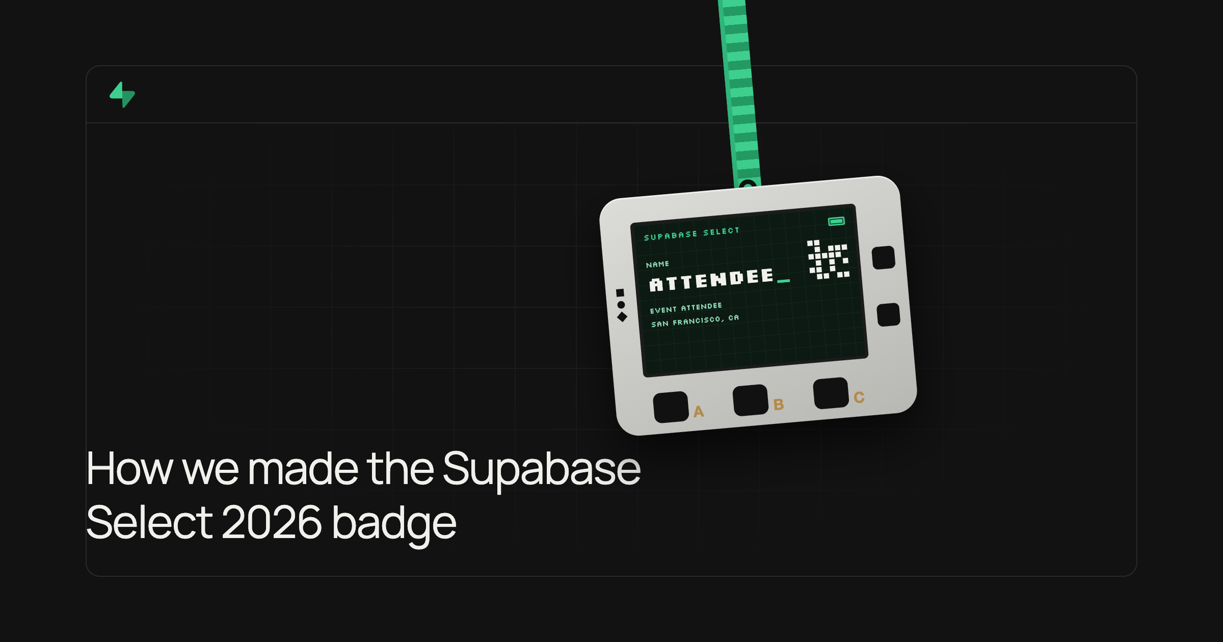 How we made the Supabase Select 2026 badge