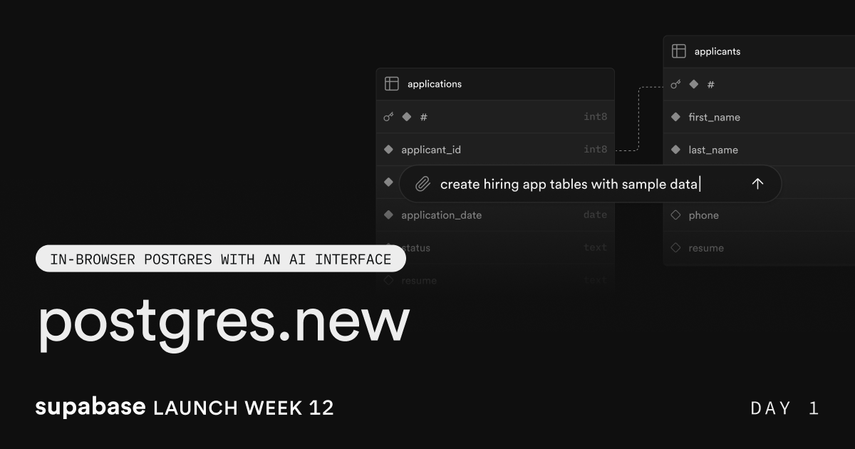 postgres.new: In-browser Postgres with an AI interface
